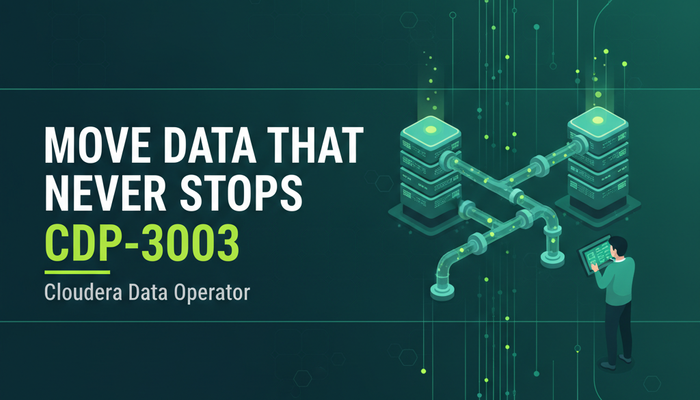 Data pipeline certification banner for the Cloudera CDP-3003 Data Operator exam